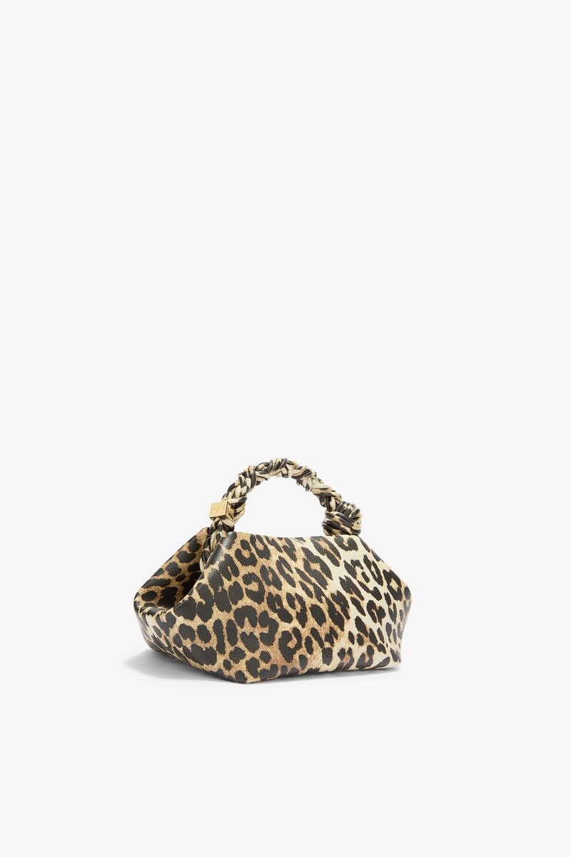 Ganni Almond Milk Daisy Duck Leopard Small Bou Bag