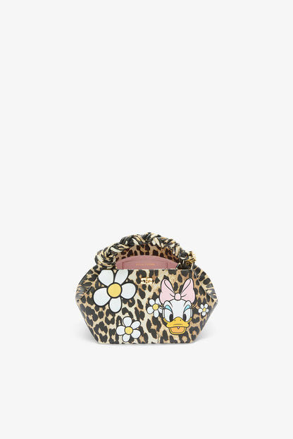 Ganni Almond Milk Daisy Duck Leopard Small Bou Bag