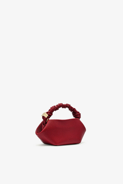 Ganni Red Dahlia Burgundy Grained Mini Bou Bag