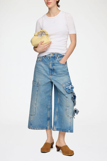 Ganni Yellow Cream Mini Bou Bag In Yellow