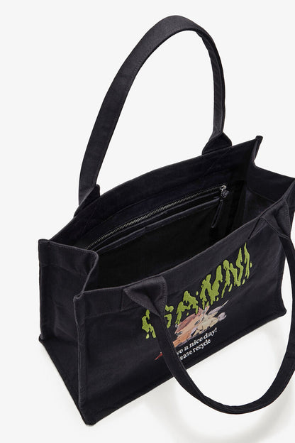 Ganni Phantom Pony Printed Large Tote
