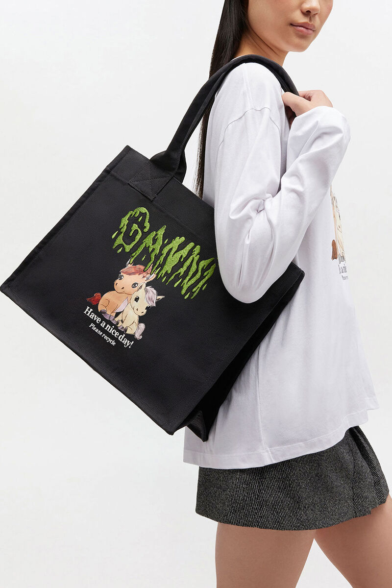 Ganni Phantom Pony Printed Large Tote