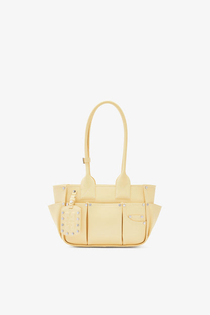 Ganni Yellow Cream Small Posy Bag In Yellow