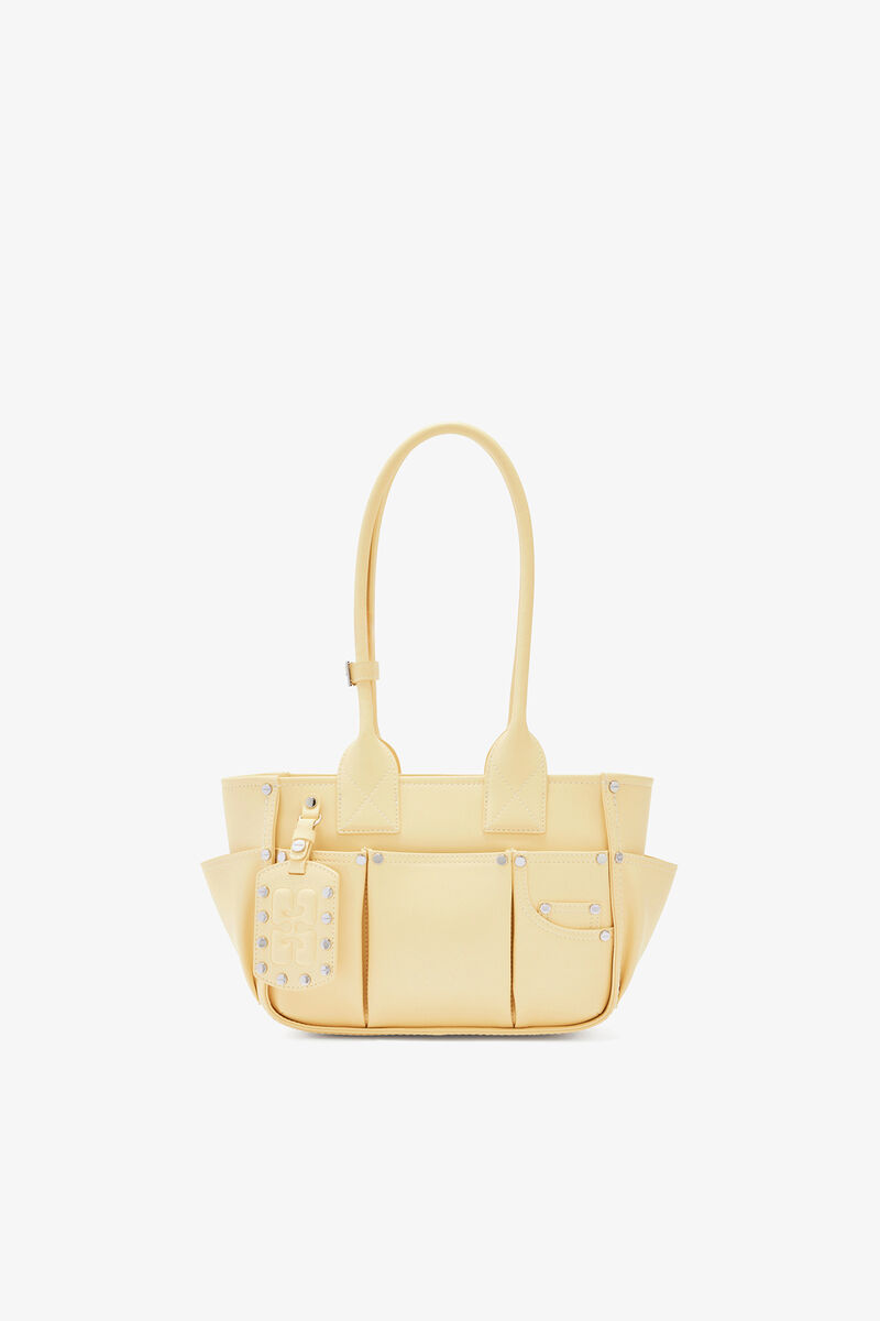 Ganni Yellow Cream Small Posy Bag In Yellow