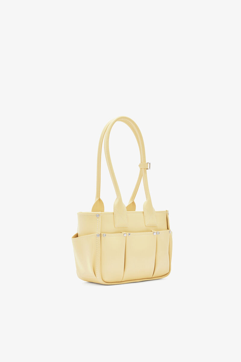 Ganni Yellow Cream Small Posy Bag In Yellow