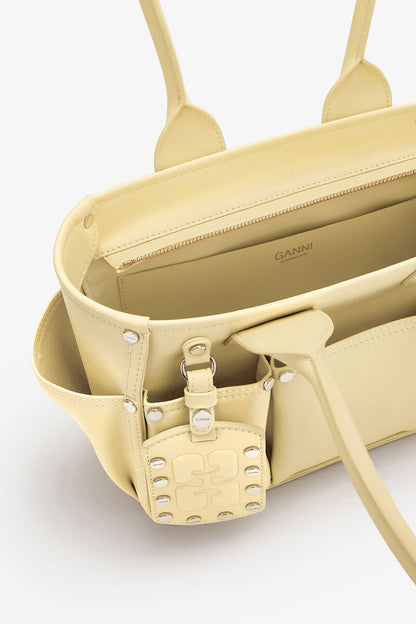 Ganni Yellow Cream Small Posy Bag In Yellow