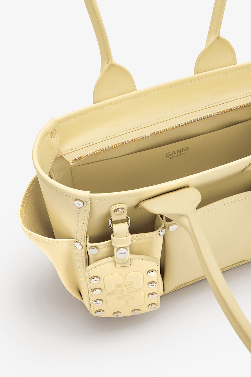 Ganni Yellow Cream Small Posy Bag In Yellow