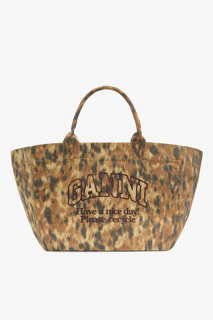 Ganni Burro Tote Xxl In Ikat Animal