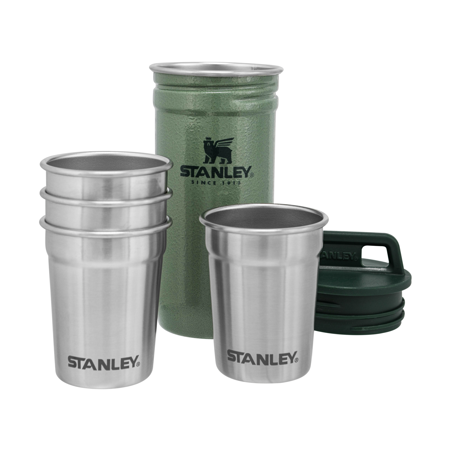 Adventure Nesting Shot Glass Set Hammertone Green Hammertone Green