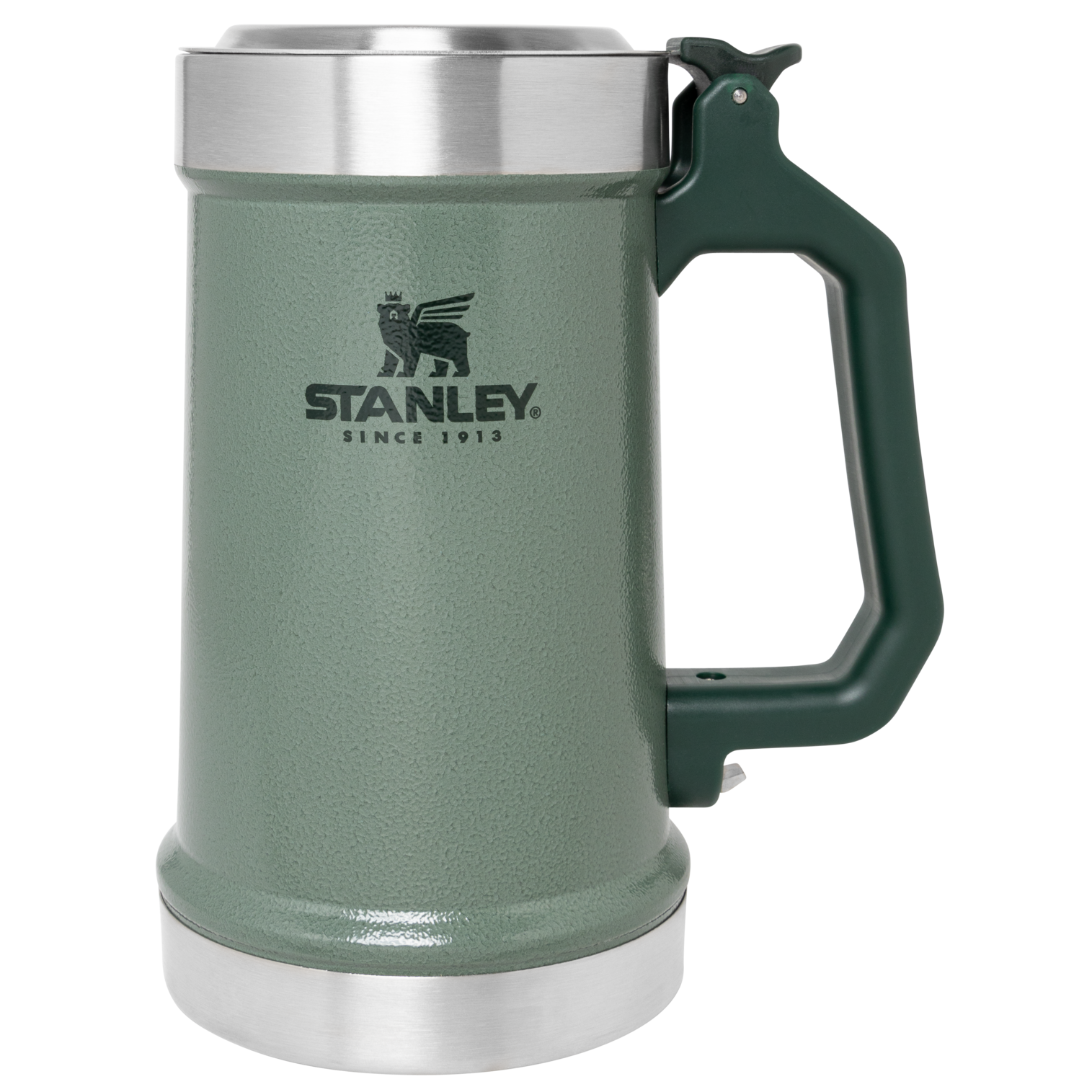 Stanley Classic Bottle Opener Beer Stein | 24 OZ Hammertone Green Hammertone Green