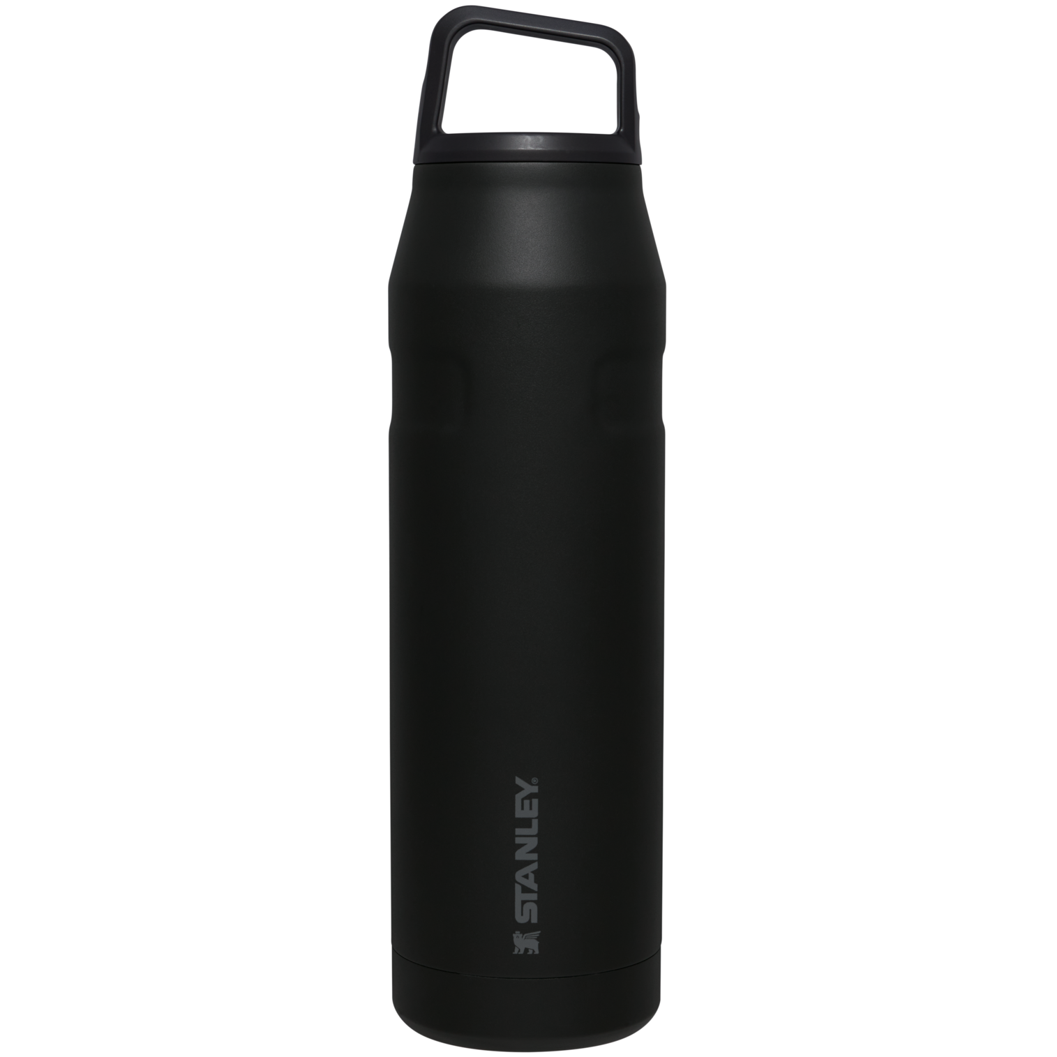 IceFlow Bottle with Cap and Carry+ Lid | 36 OZ Black Black