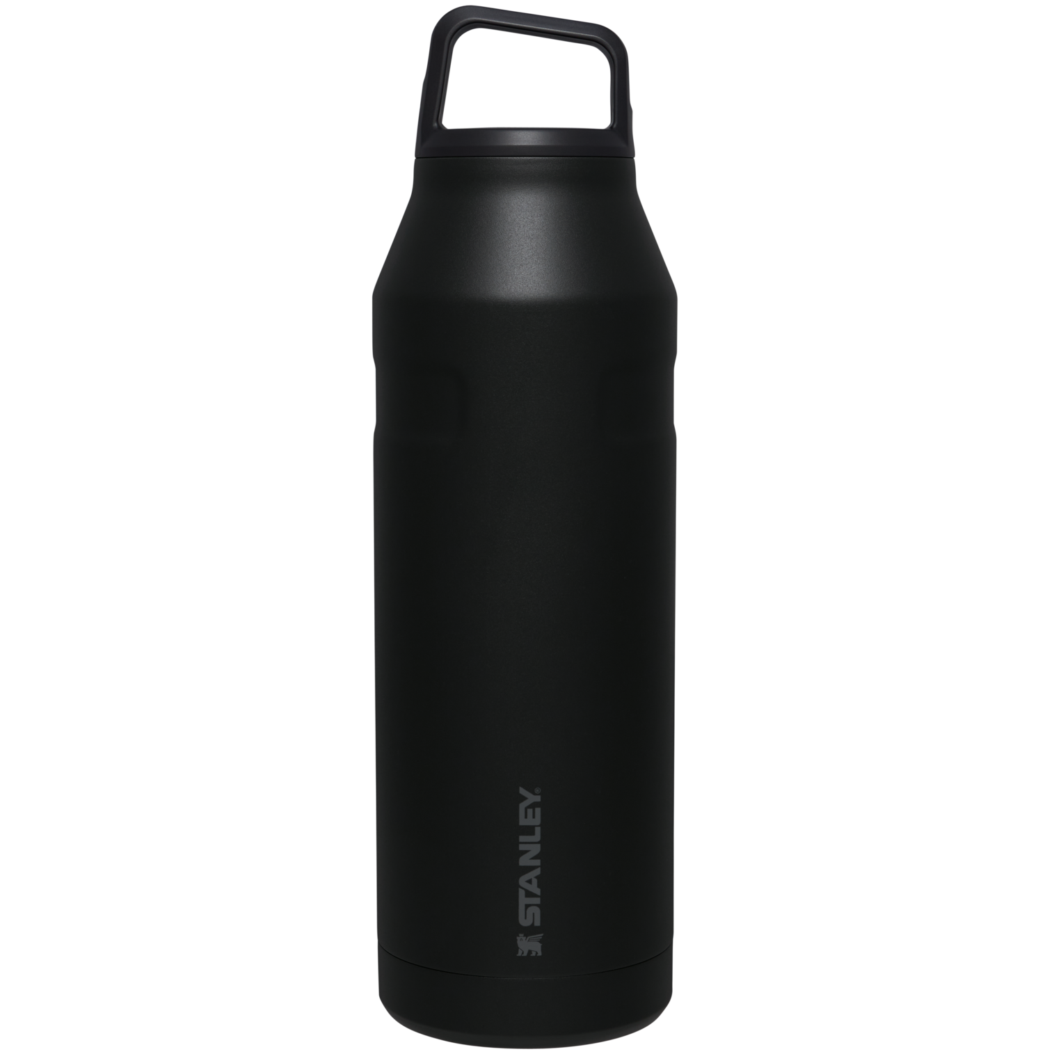 IceFlow Bottle with Cap and Carry+ Lid | 50 OZ Black Black