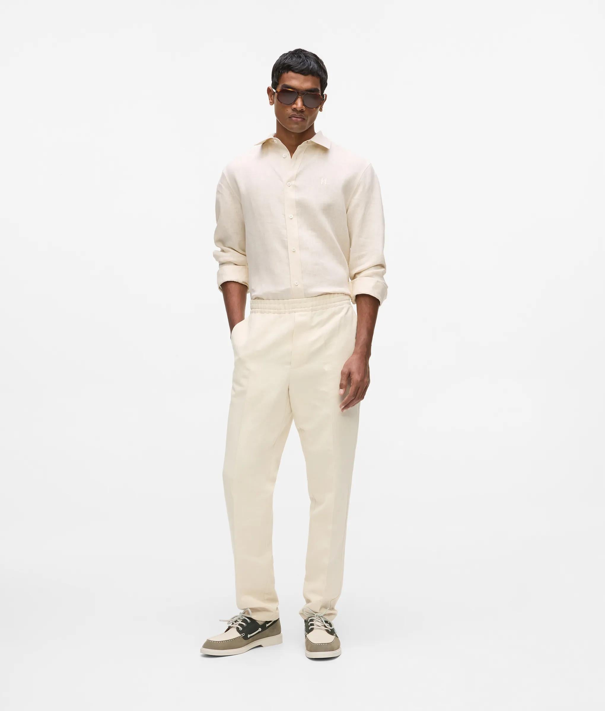 Karl Lagerfeld Linen Suit Pants Natural