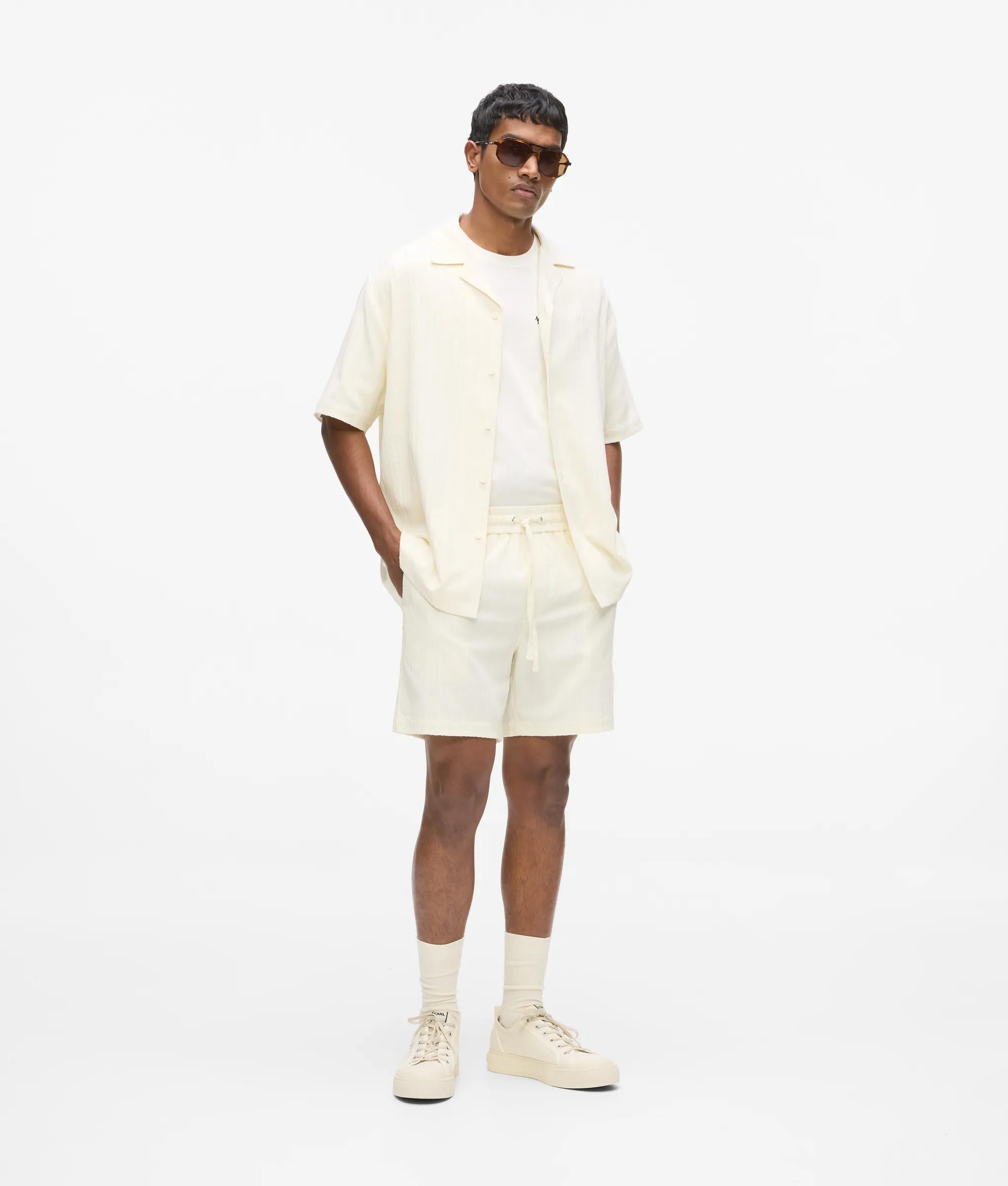 Karl Lagerfeld Textured Shorts Cannoli Cream