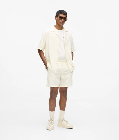 Karl Lagerfeld Textured Short-Sleeved Shirt Cannoli Cream