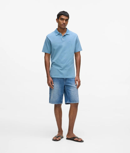 Karl Lagerfeld Straight Denim Shorts Washed Light Blue