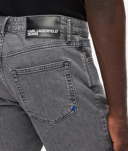 Karl Lagerfeld Slim Denim Shorts Washed Grey Denim