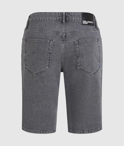 Karl Lagerfeld Slim Denim Shorts Washed Grey Denim