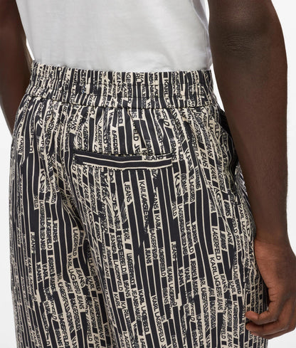 Karl Lagerfeld Short-Sleeved Logo Print Shirt Linear Logo All Over Print