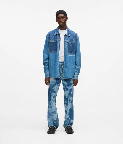 Karl Lagerfeld Bleached Relaxed Jeans White/Blue