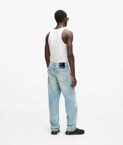 Karl Lagerfeld Acid Wash Relaxed Jeans Tinted Washed Blue