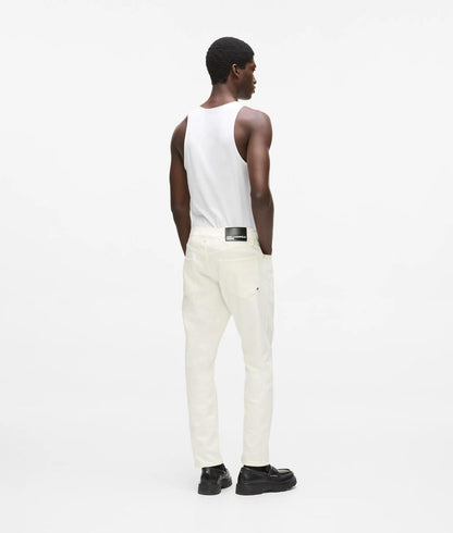 Karl Lagerfeld White Tapered Jeans White Denim