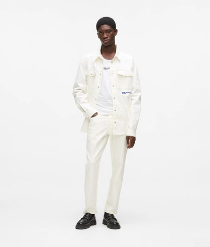Karl Lagerfeld White Tapered Jeans White Denim