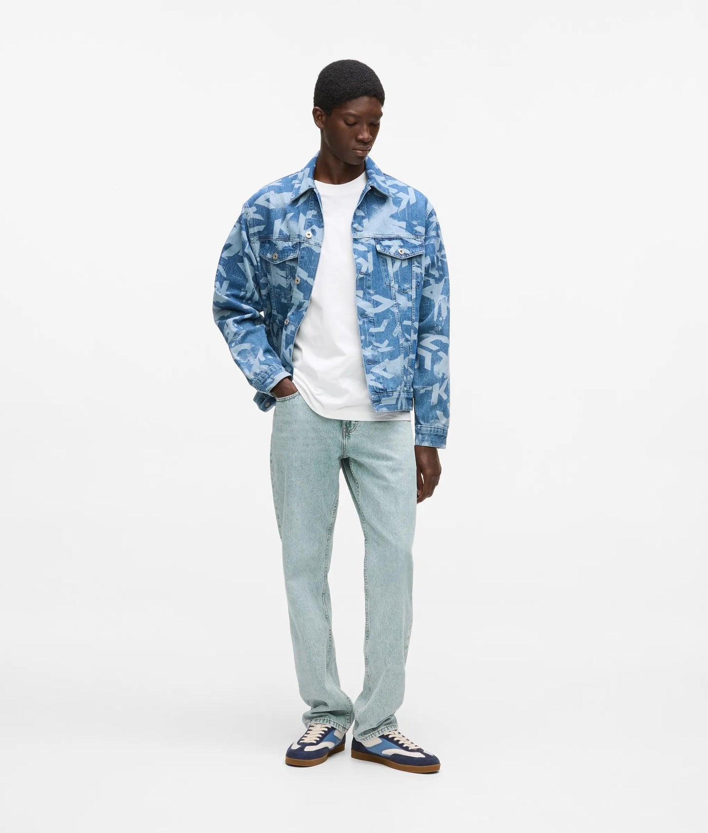 Karl Lagerfeld Acid Wash Straight Jeans Acid Light Blue