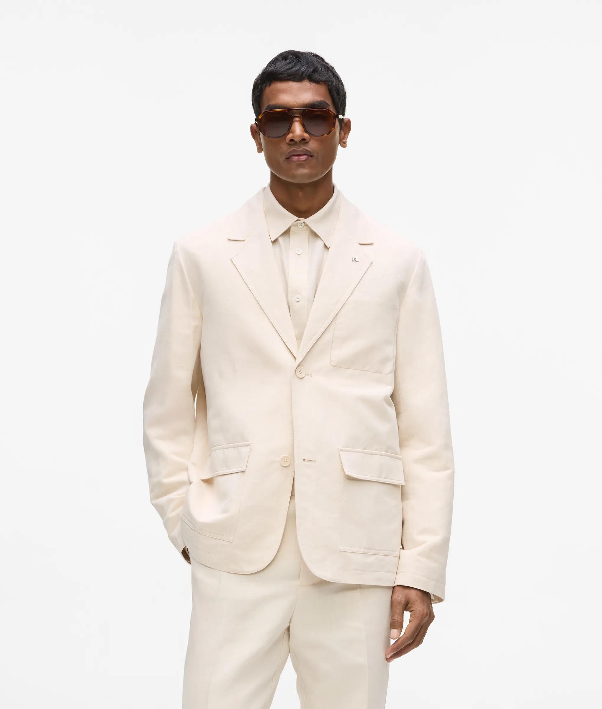 Karl Lagerfeld Linen Blazer Natural