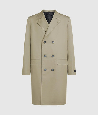 Karl Lagerfeld Double Breasted Overcoat Laurel Oak