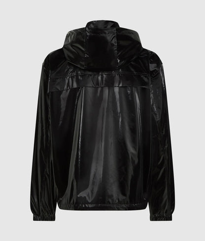 Karl Lagerfeld Shiny Hooded Bomber Jacket Black