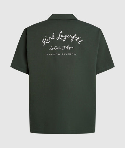 Karl Lagerfeld Short-Sleeved Côte D'Azur Shirt Deep Forest