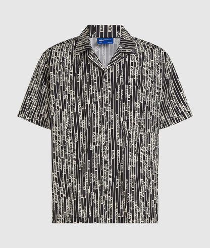 Karl Lagerfeld Short-Sleeved Logo Print Shirt Linear Logo All Over Print