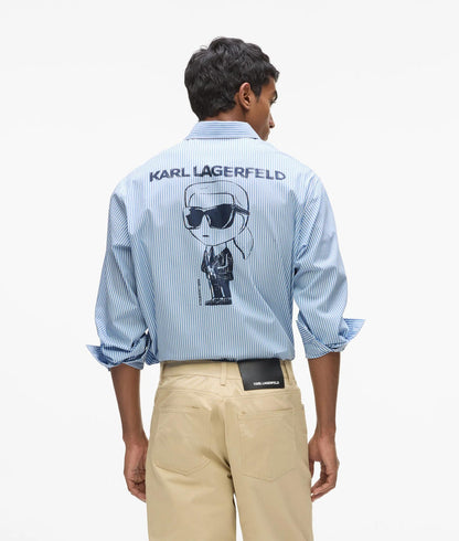 Karl Lagerfeld Ikon Striped Shirt Light Blue