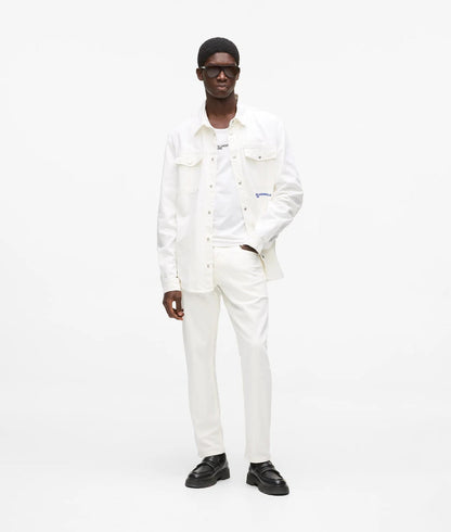 Karl Lagerfeld Graphic Karl Print Denim Overshirt White