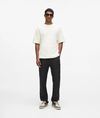 Karl Lagerfeld Textured Monogram T-Shirt Cannoli Cream