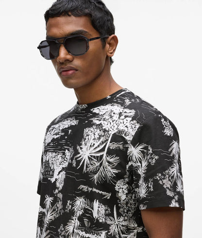 Karl Lagerfeld Villa La Vigie Print T-Shirt Black