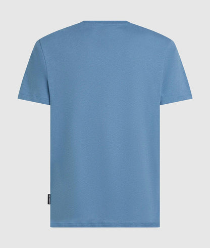 Karl Lagerfeld Monogram Linen Blend T-Shirt Coronet Blue
