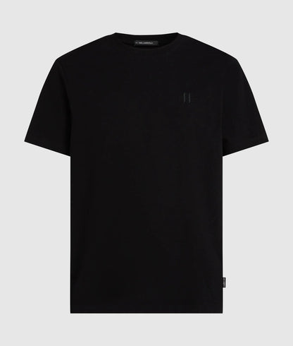 Karl Lagerfeld Monogram Linen Blend T-Shirt Black