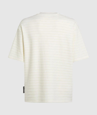 Karl Lagerfeld Ikon Textured Striped T-Shirt Cannoli Cream