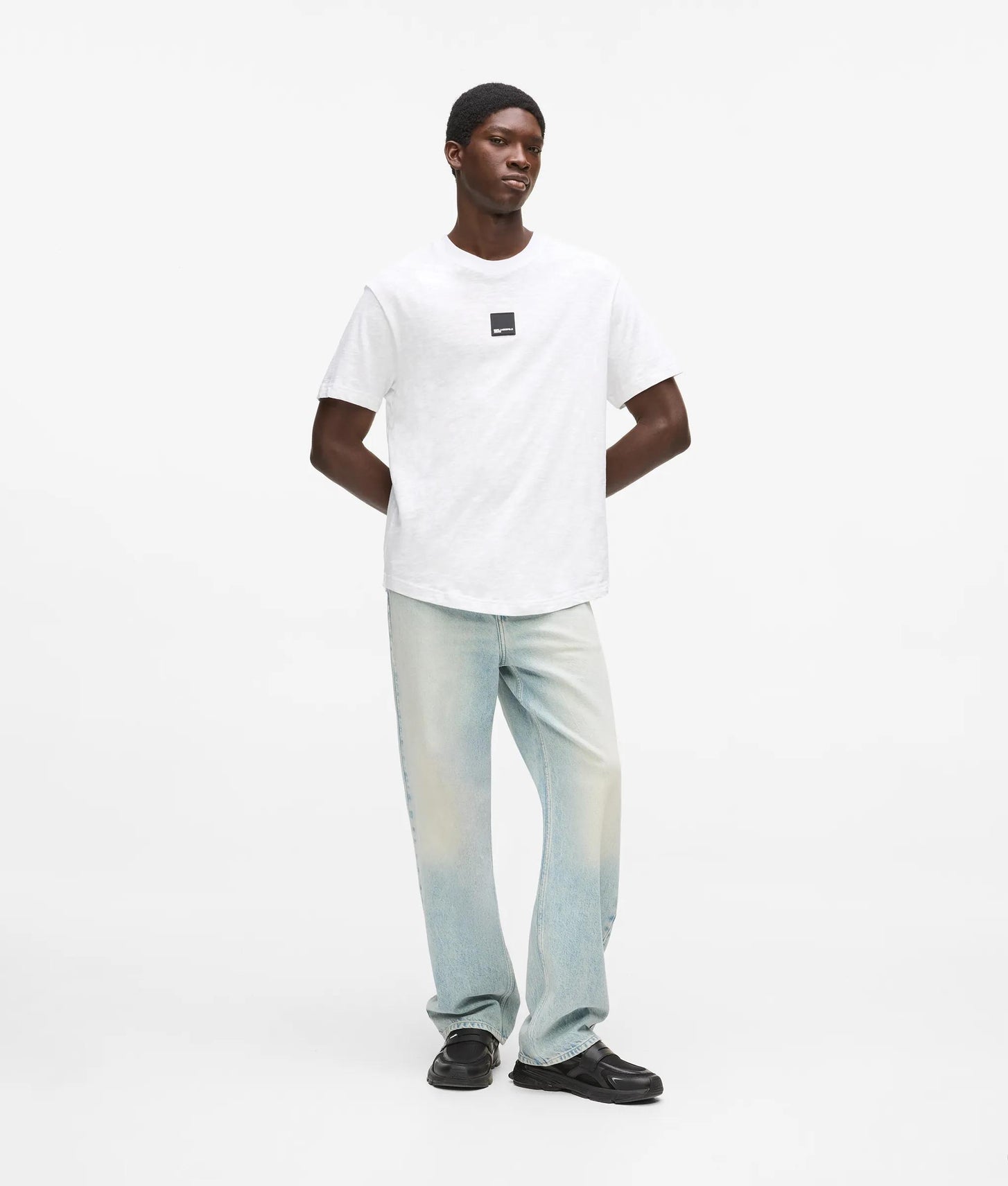 Karl Lagerfeld Curved Hem T-Shirt White