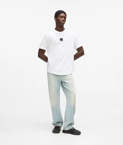Karl Lagerfeld Curved Hem T-Shirt White