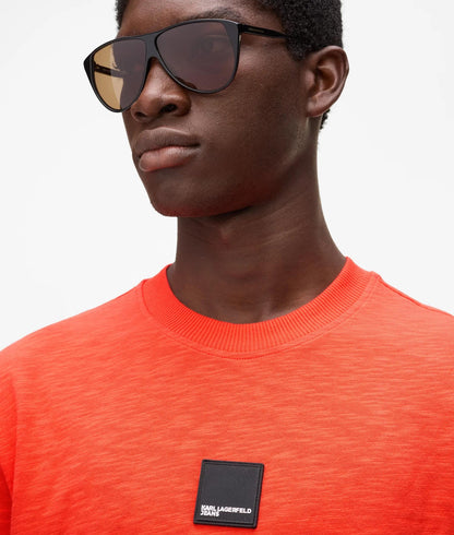 Karl Lagerfeld Curved Hem T-Shirt Grenadine