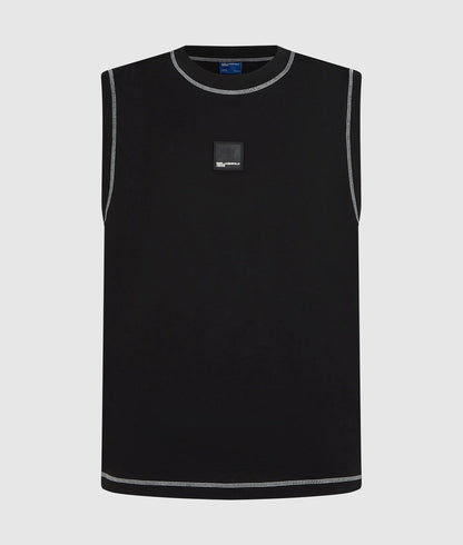 Karl Lagerfeld Relaxed Contrast Stitch Tank Top Black