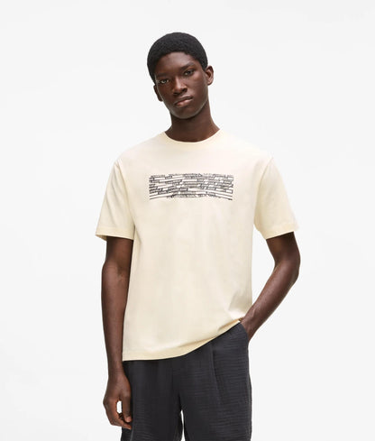 Karl Lagerfeld Stripe Logo T-Shirt Whitecap Grey