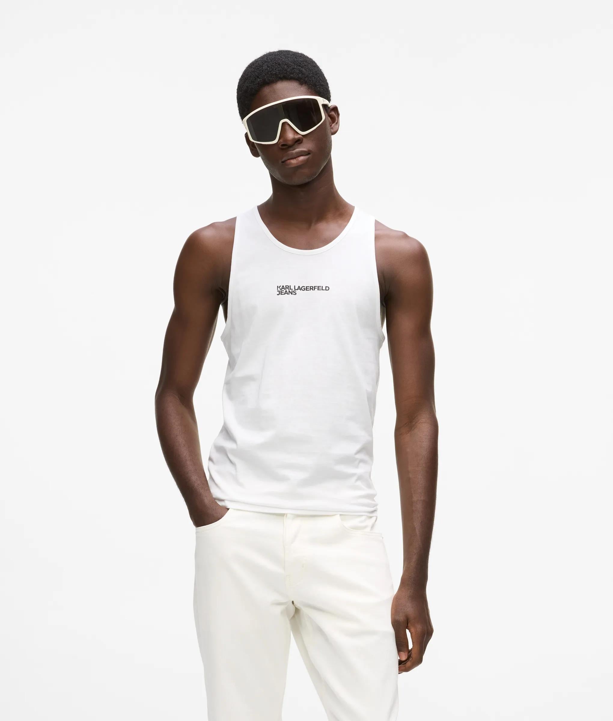 Karl Lagerfeld Logo Tank Top White