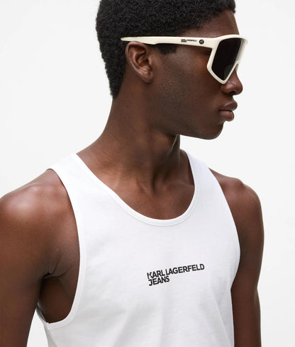 Karl Lagerfeld Logo Tank Top White