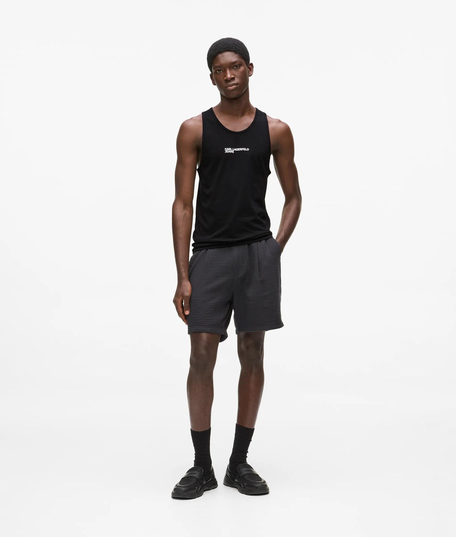 Karl Lagerfeld Logo Tank Top Black