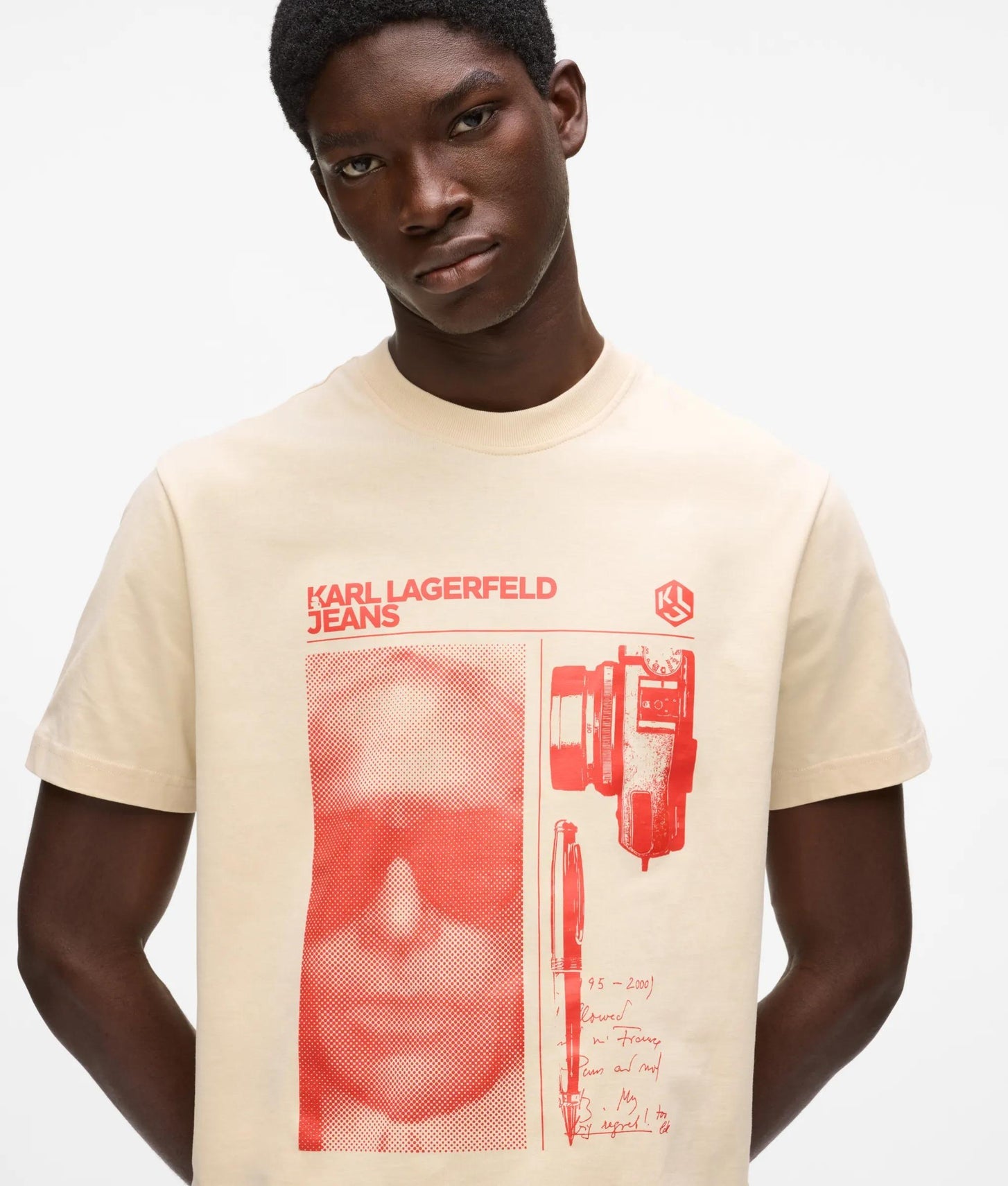 Karl Lagerfeld Graphic Karl Print T-Shirt Whitecap Grey