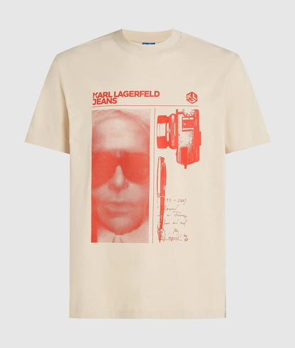 Karl Lagerfeld Graphic Karl Print T-Shirt Whitecap Grey